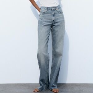 High rise wide leg jeans